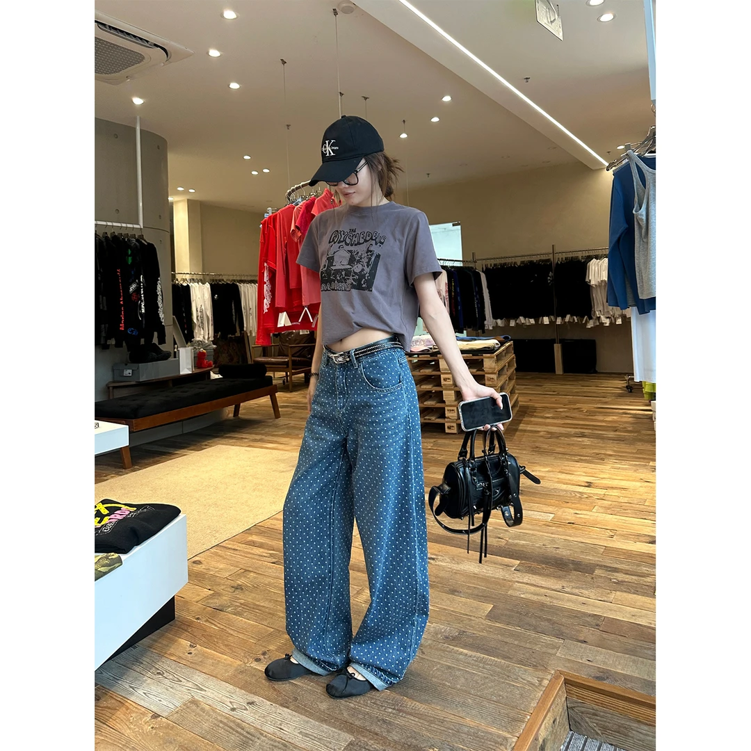 DYANGJUN【波点牛仔】波点小众韩版牛仔裤