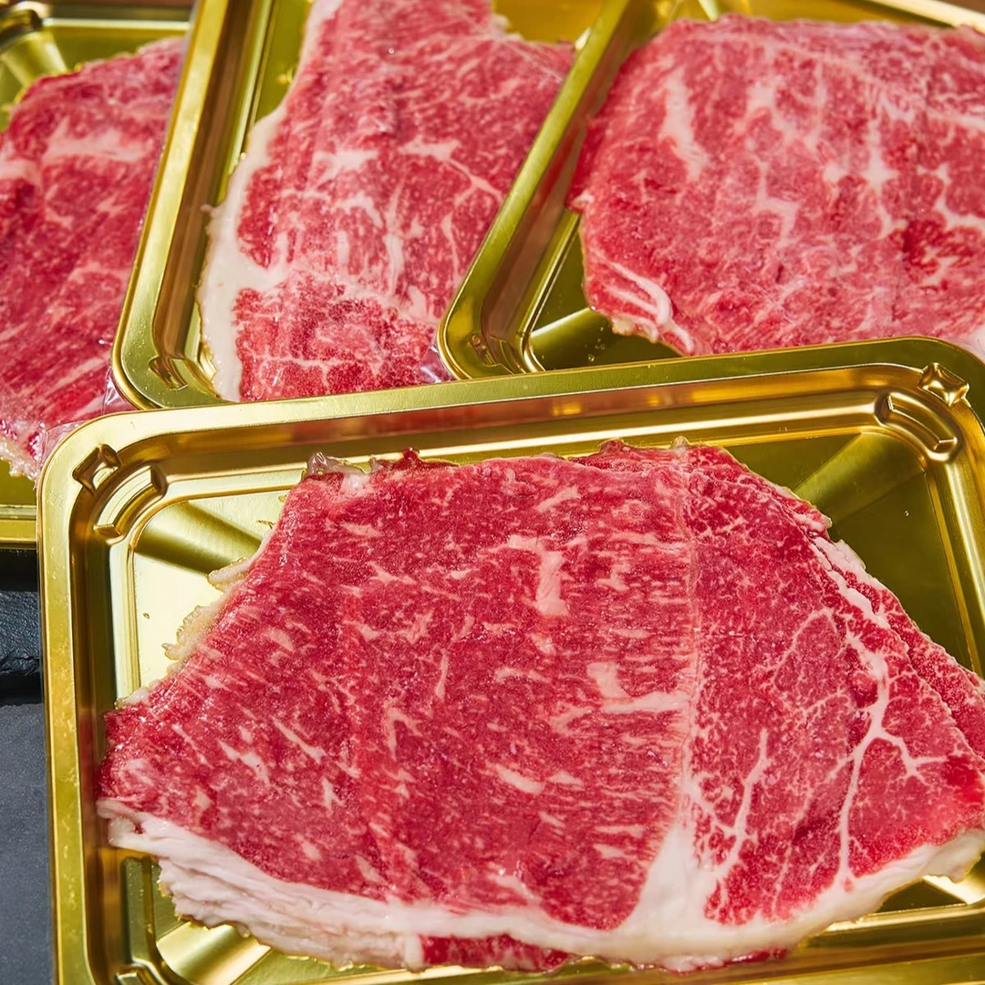 牛肉片+500g国产谷饲安格斯新鲜原切雪花牛肉薄片无调理无合成