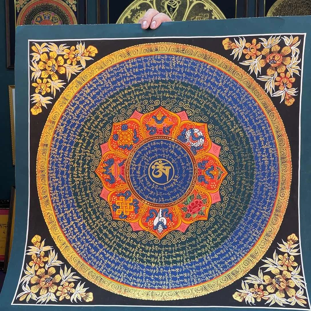 卷轴画50厘米六字真言唐卡