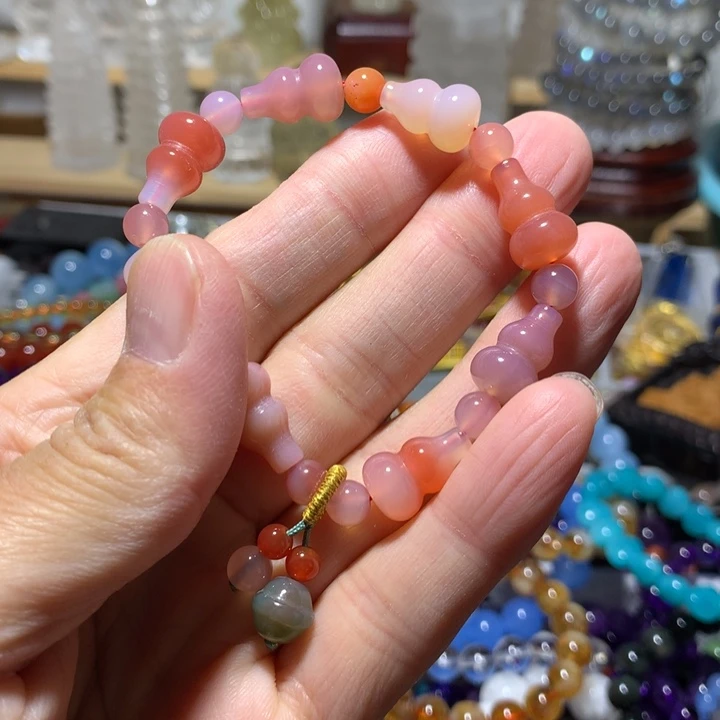 玛瑙/玉髓未镶嵌手链葫芦手串