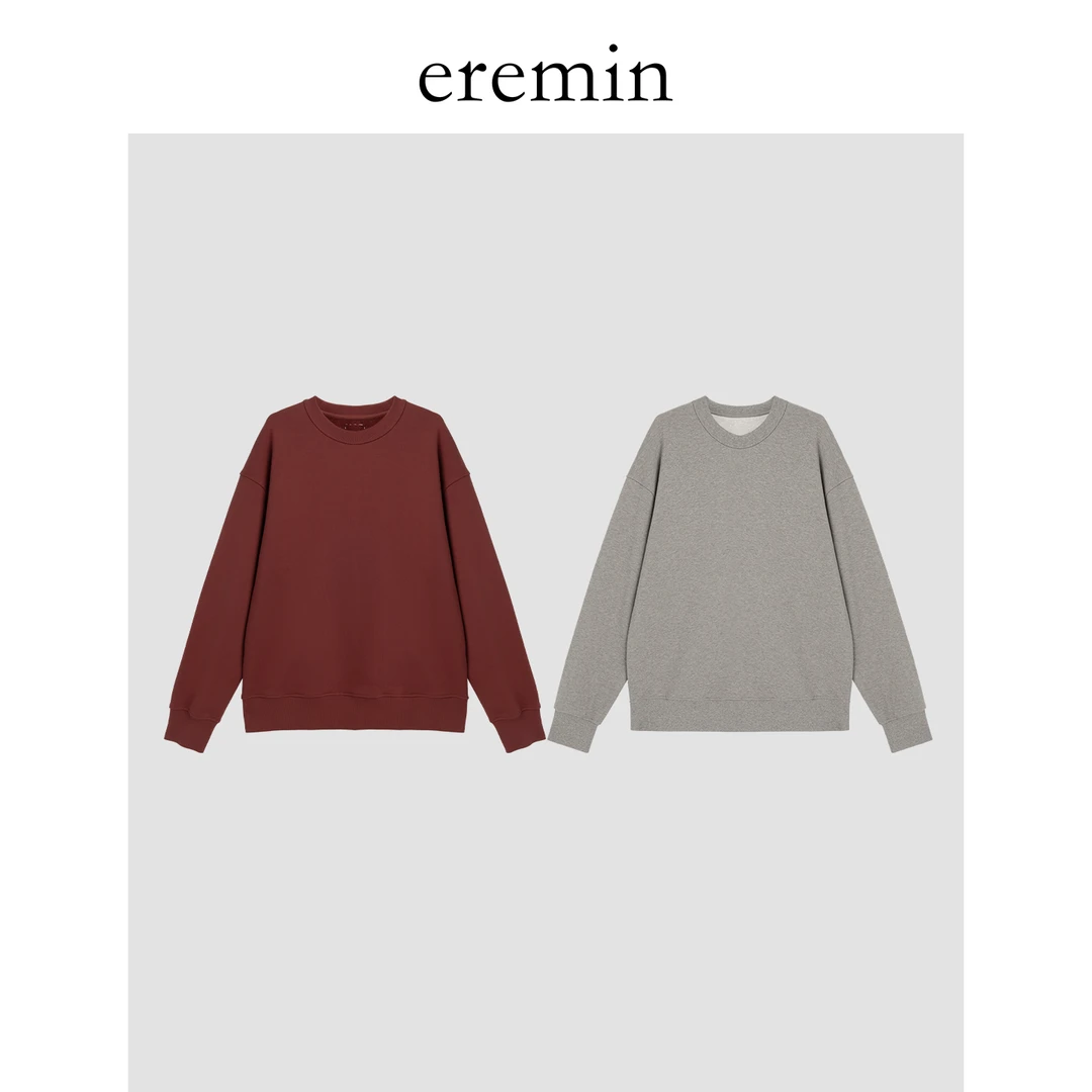 DE Mincollection缝线卫衣/高克重全棉慵懒风廓形休闲卫衣55716