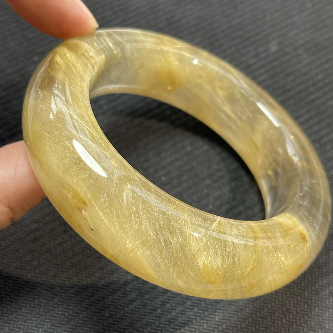 精品天然金发晶手镯宽版镯型厚实尺寸57.5-19-14一物一图简约时尚