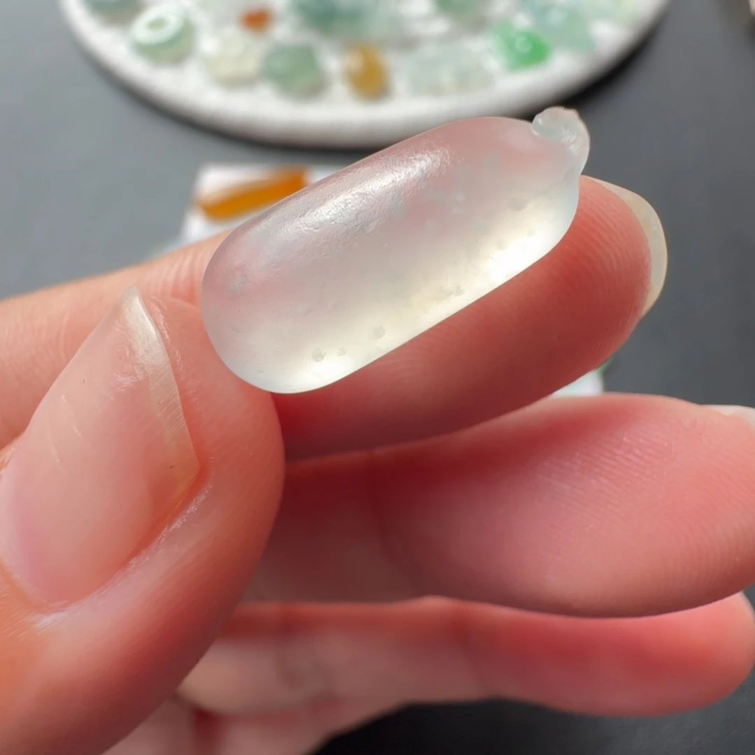 定制翡翠未镶嵌高冰雪花棉福瓜