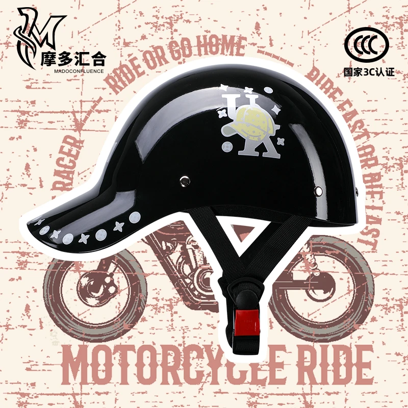 电动摩托车3C头盔女士踏板车夏季骑行轻便鸭舌帽防晒透气安全帽男