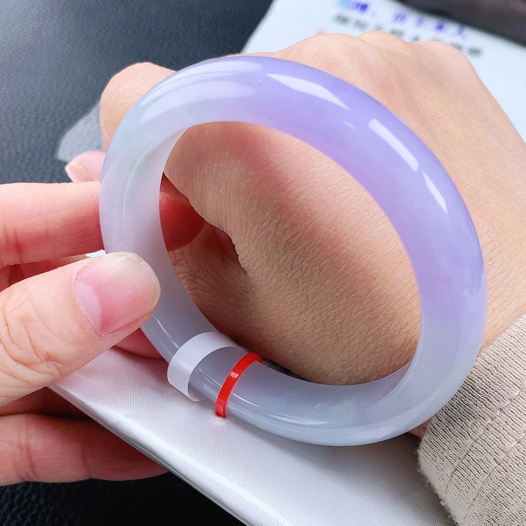 未镶嵌手镯翡翠55冰紫