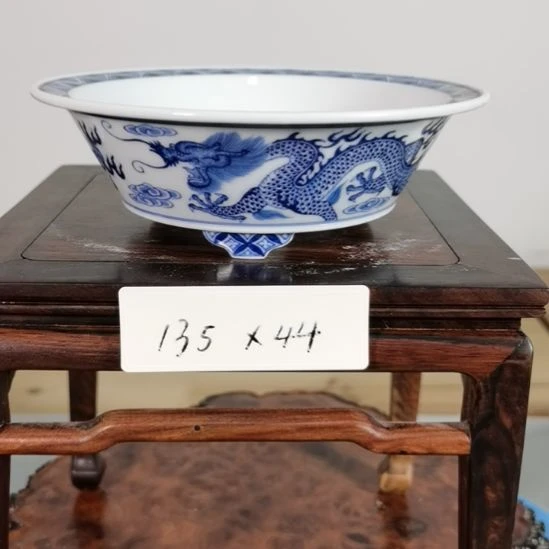 手工坯手绘青花釉下五彩
