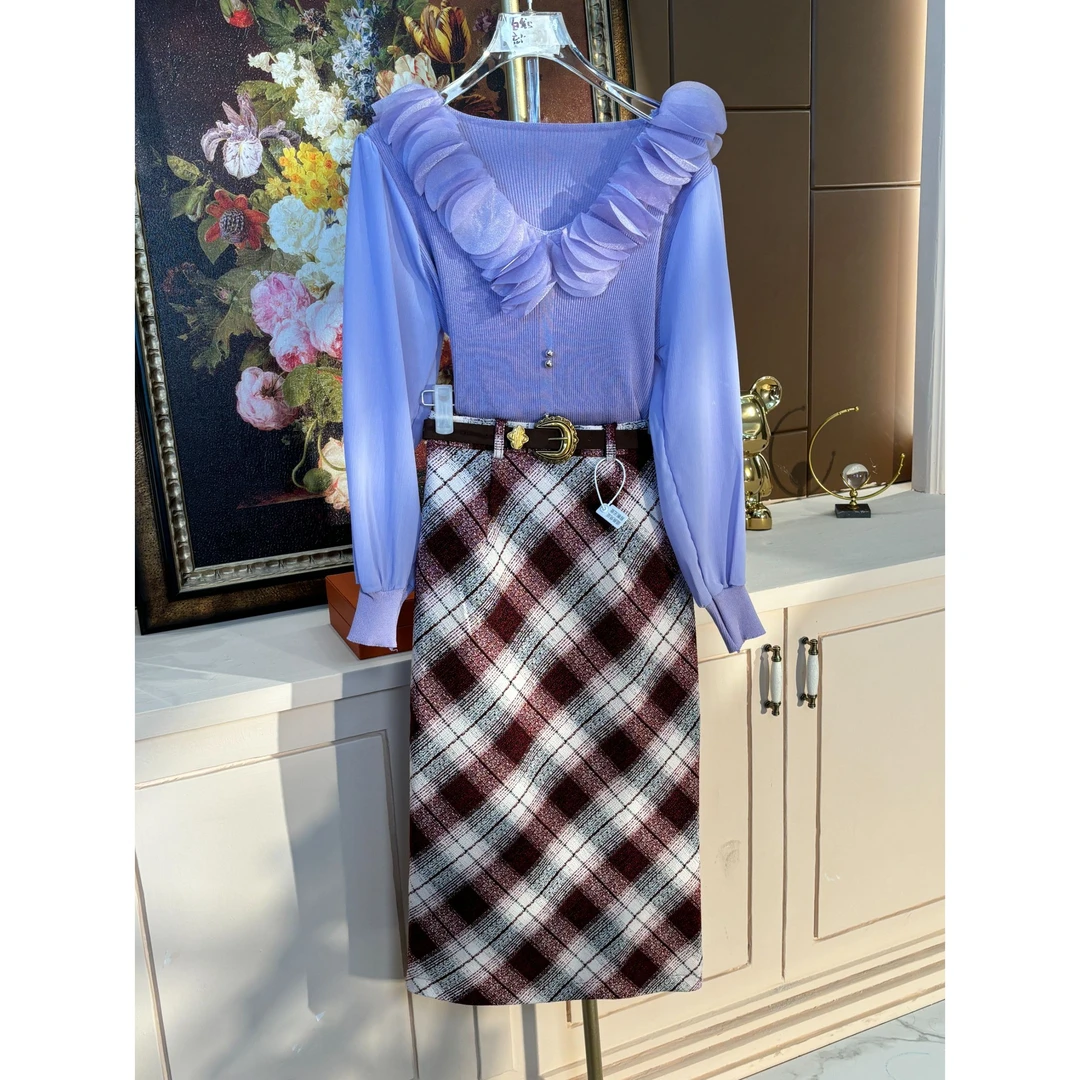 【芙娜妮】2025新款法式优雅气质复古显瘦名媛套装女 F2510795