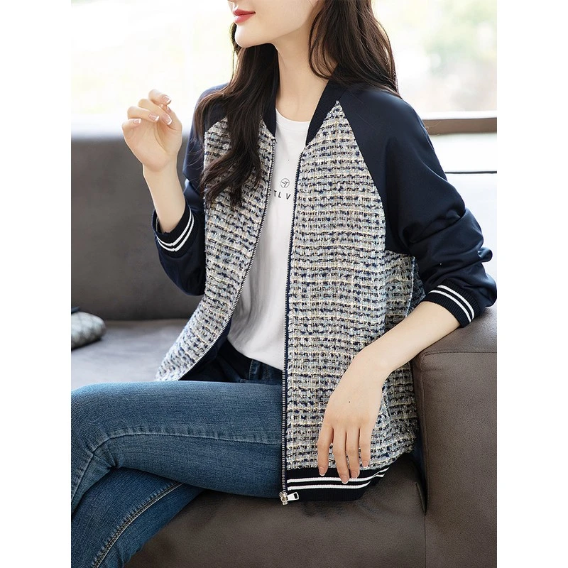 时尚潮流小香风外套女2025秋新款欧货休闲百搭短款棒球服夹克上衣