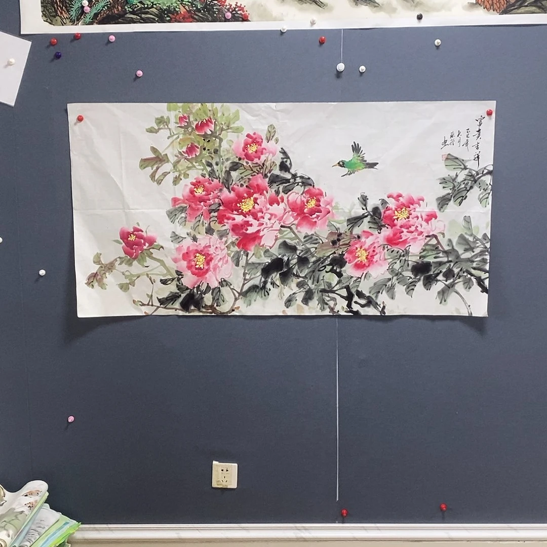 国画张玲68.138手绘画芯