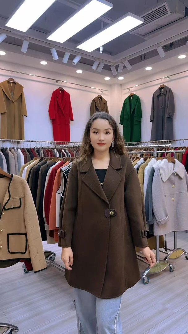 短款女修身型秋冬不褪色毛呢外套时尚呢大衣呢子