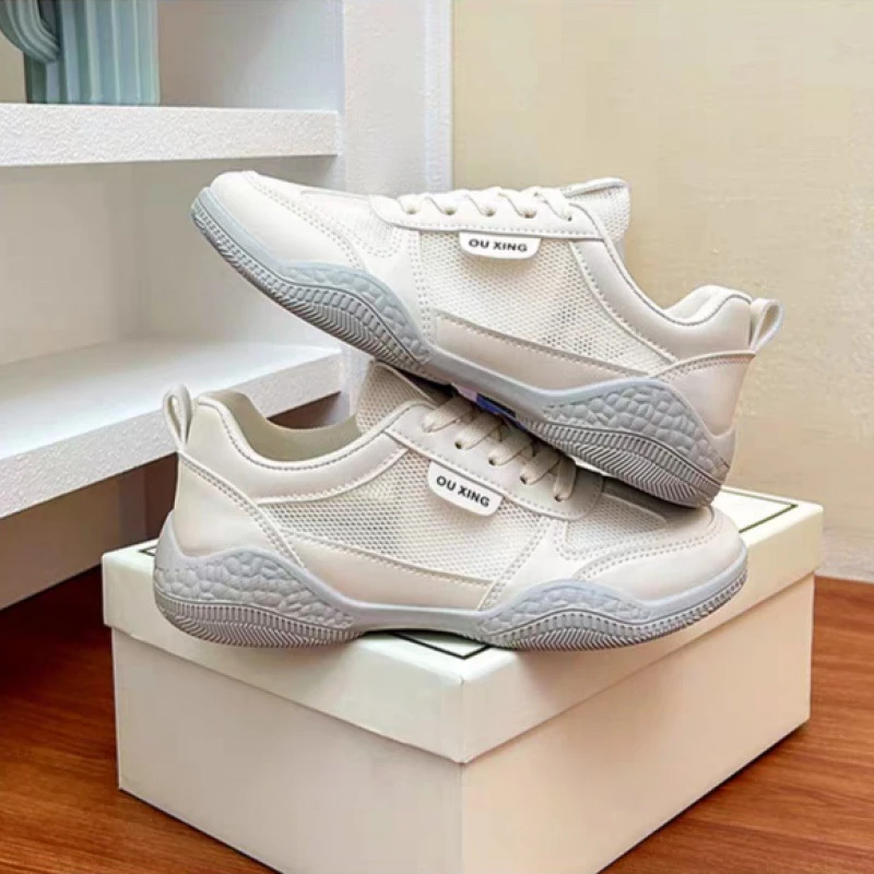 夏季时尚女鞋白色网面平底透气薄款休闲跑步运动鞋百搭小白鞋春夏