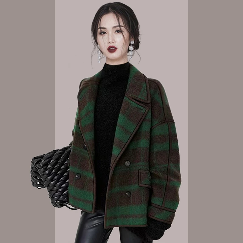 春季高端短款毛呢外套女2025年新款小个子呢大衣