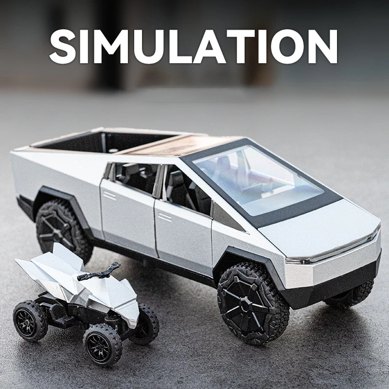 特斯啦皮卡合金车模型仿真汽车模型玩具车1:32精致收藏摆件礼品