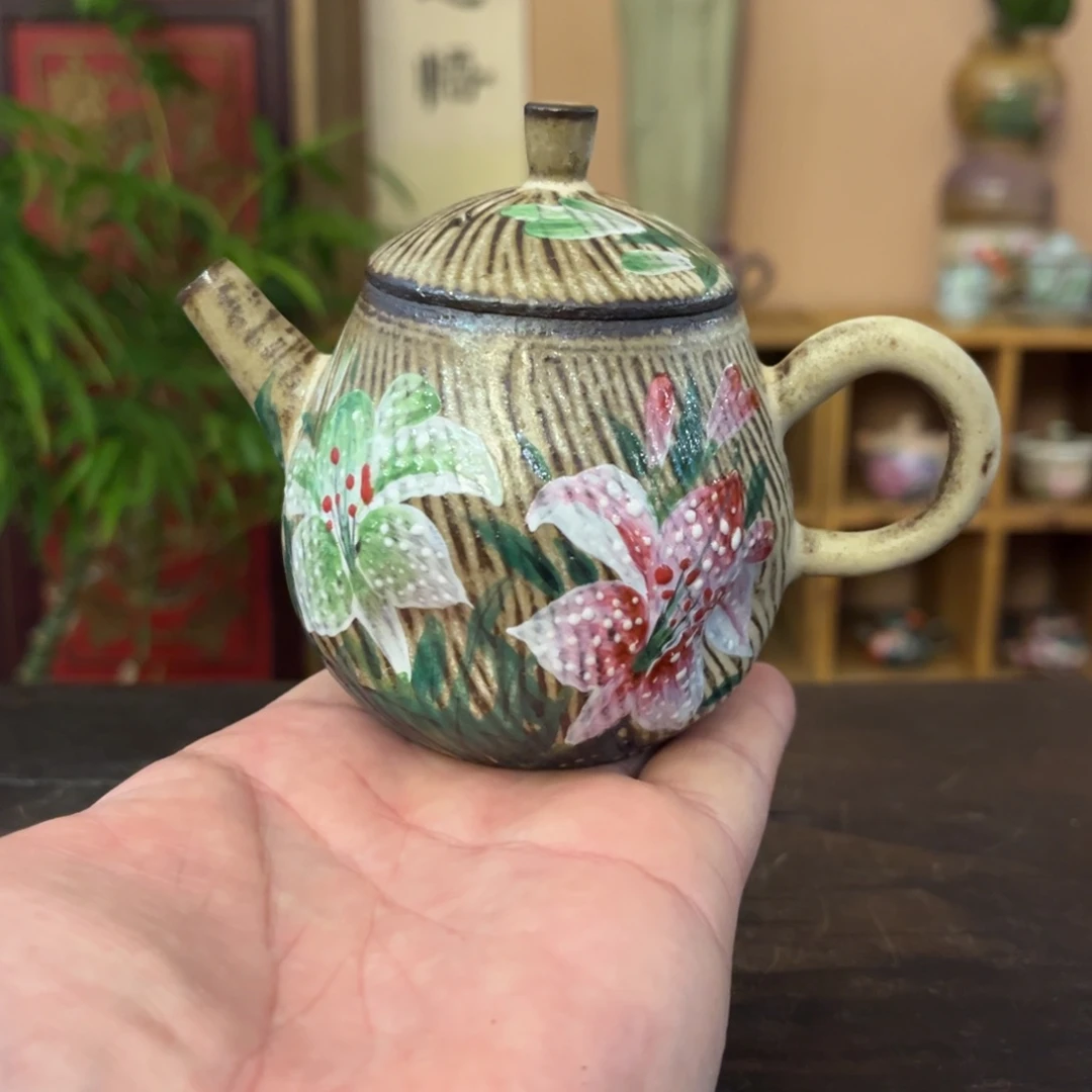 柴烧纯手工手绘陶瓷