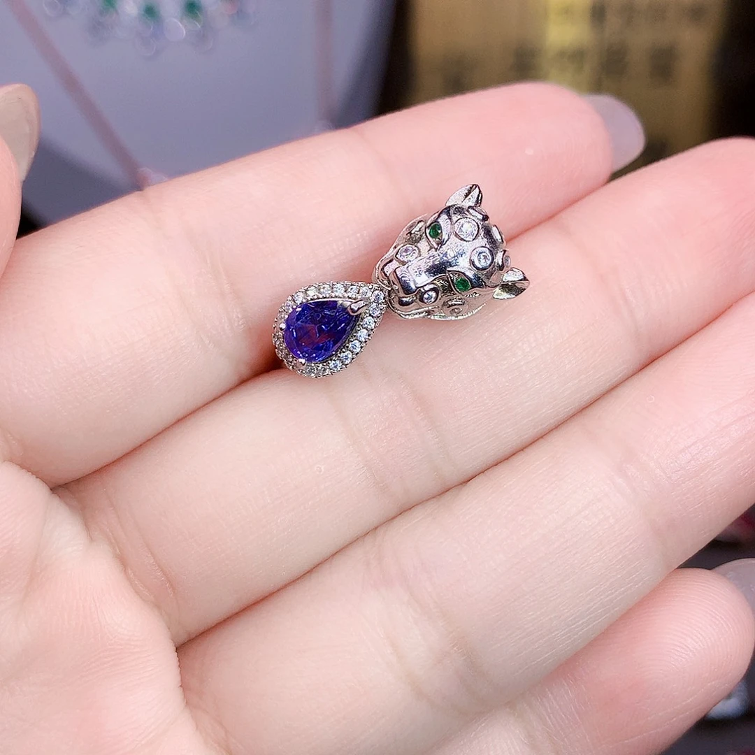 彩色蓝宝石戒指银S925镶嵌