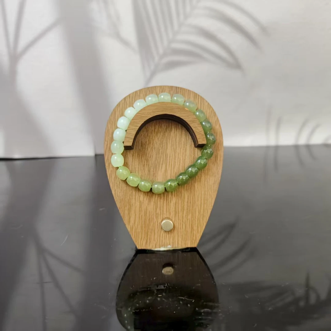 Z和田玉渐变桶珠手串（卡8）4605