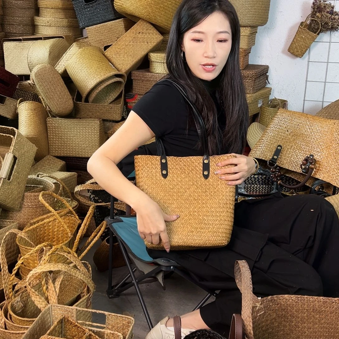 编织带草编包/草编收纳盒微瑕疵