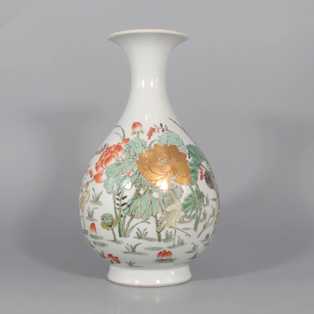 粉彩一鹭莲科纹玉壶春瓶   H501-076