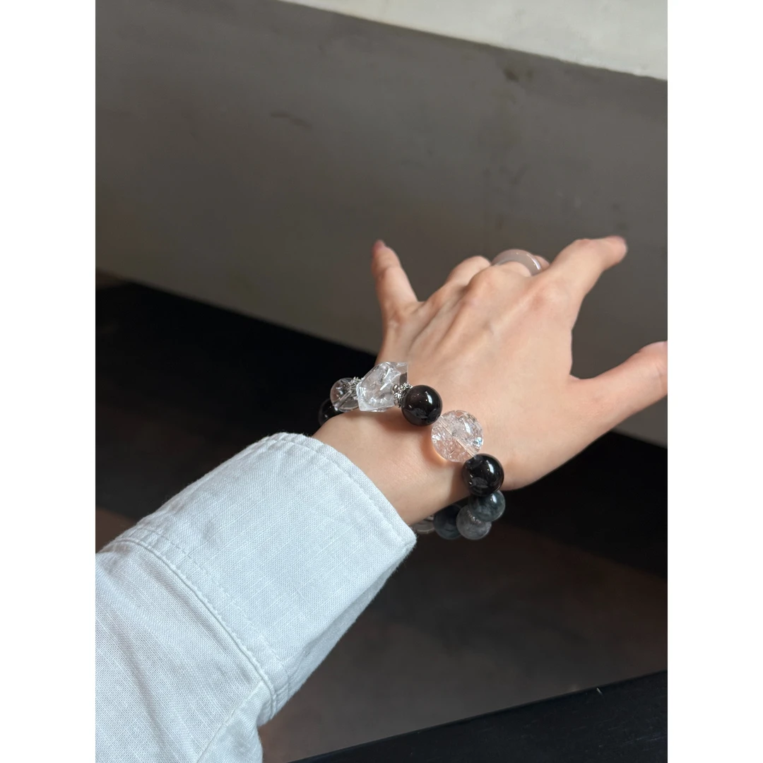 As·山屿系列【墨】定制闪灵&鹰眼石&银曜石&白阿塞