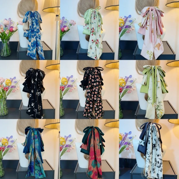 【温柔婉约马尾夹】甜美缎面蝴蝶结长腿马尾夹发夹森系风新娘头饰