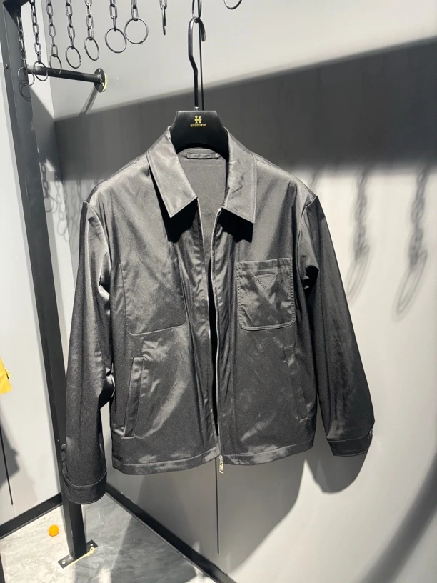 轻奢男装尾货 春秋时尚气质休闲青年宽松黑色夹克衫外套5626