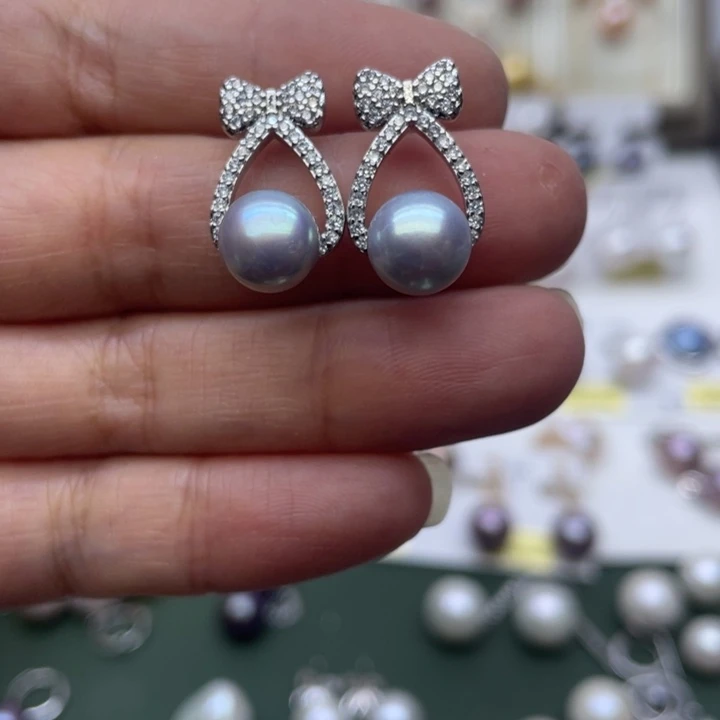 淡水珍珠耳饰未镶嵌嗯*?