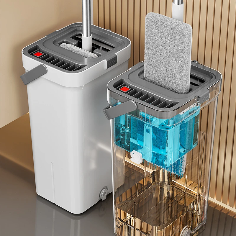 新款脏污分离拖把抹布免手洗平板家用一拖拖地神器拖布抗菌静音