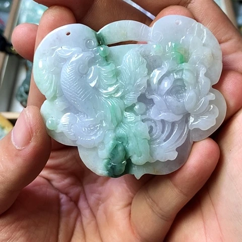 颈饰未镶嵌翡翠福豆豆珠宝翡翠颈饰