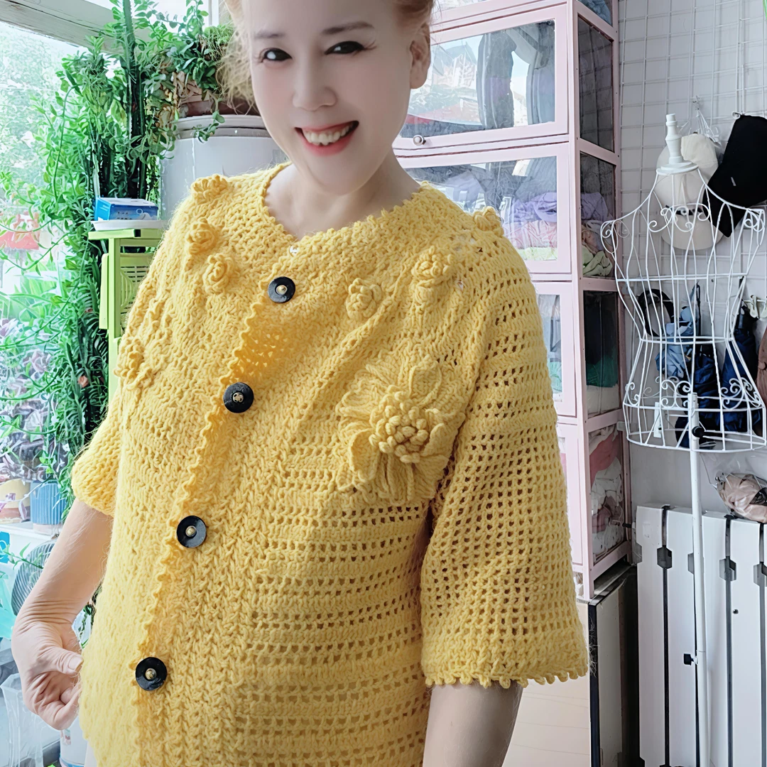 秋冬款。手工编织毛开杉织绒毛毛衣毛衣绒线视频教程材料包。针织