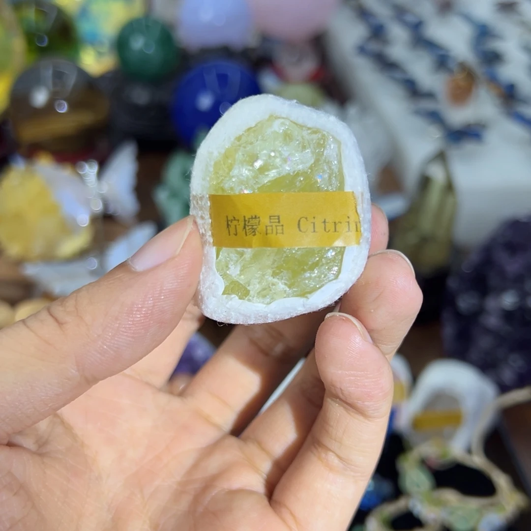 石材柠檬晶小摆件123