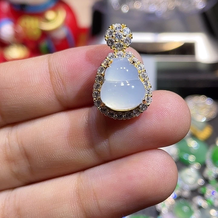 翡翠银S925镶嵌吊坠(不含链)