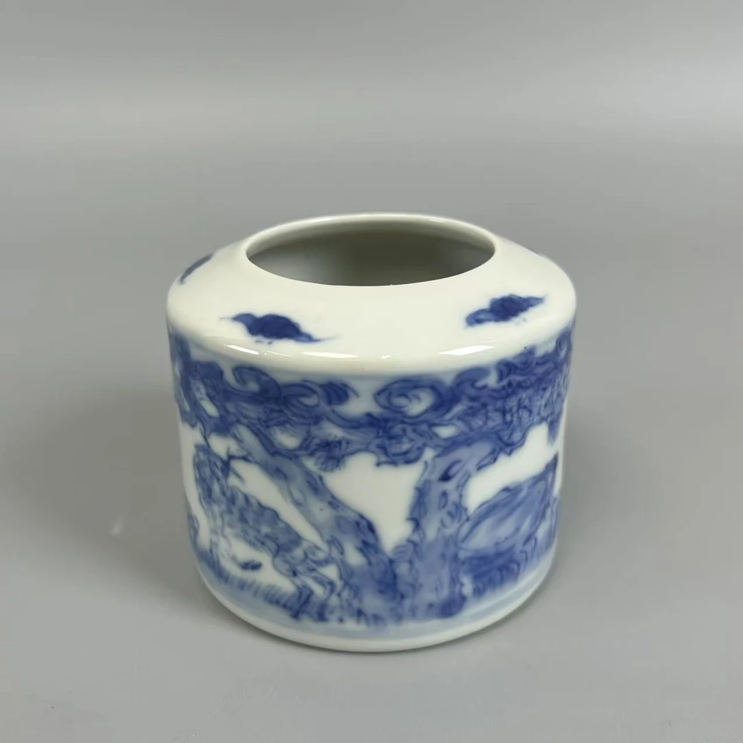4170011光绪青花洞石花卉水盂