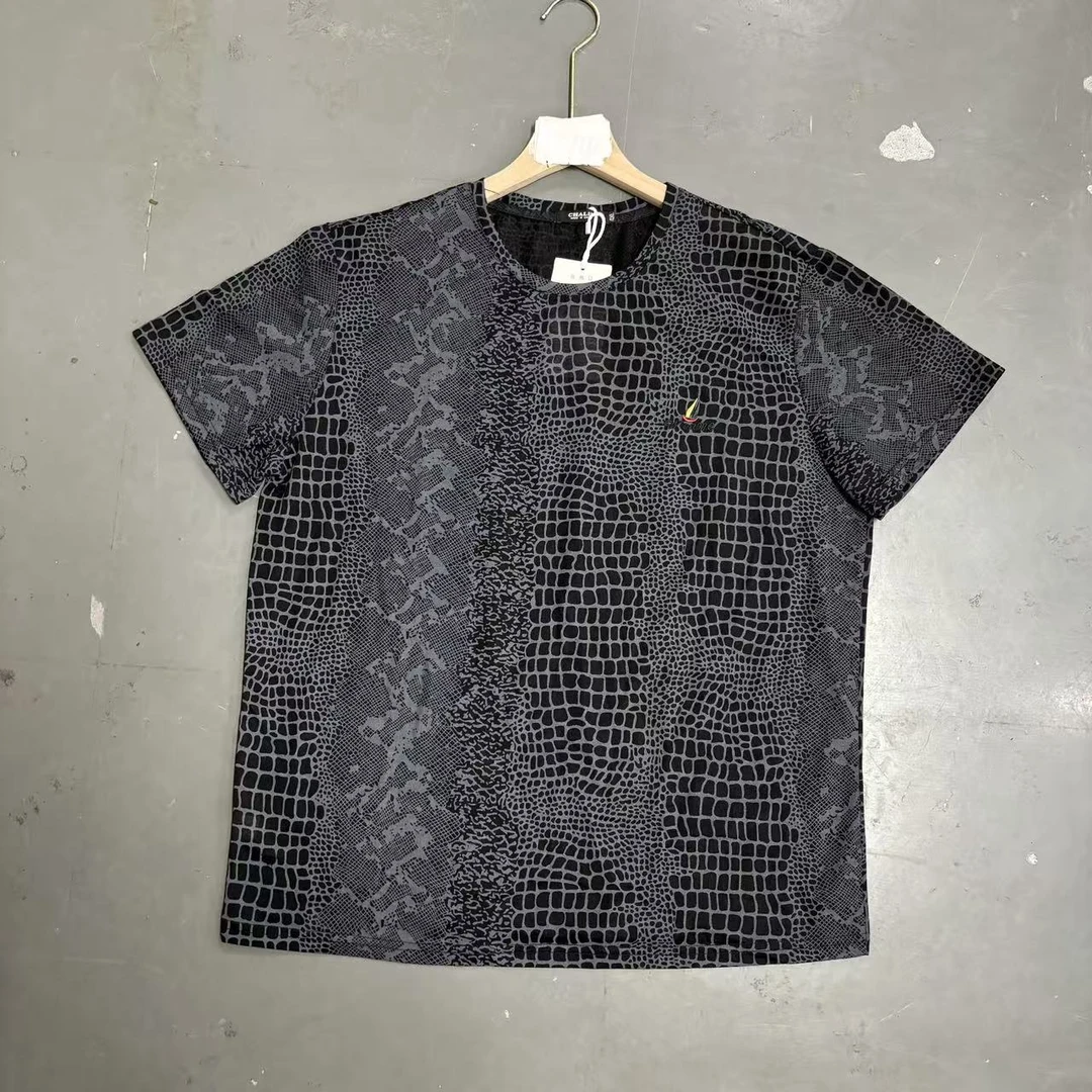 348  GZ夏季新款圆领设计感绝美印花百搭短袖上衣A1