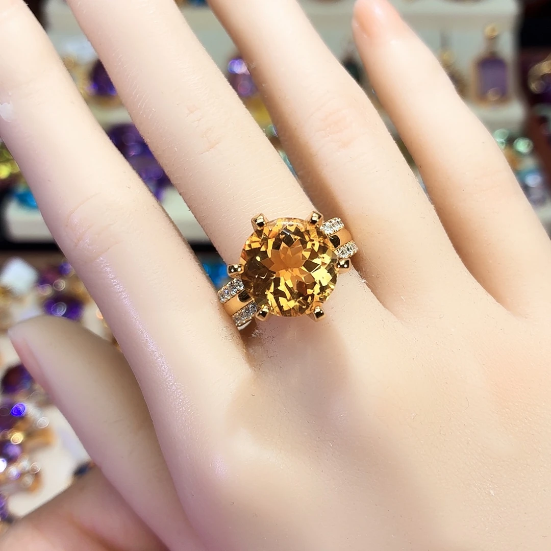 水晶戒指银S925镶嵌