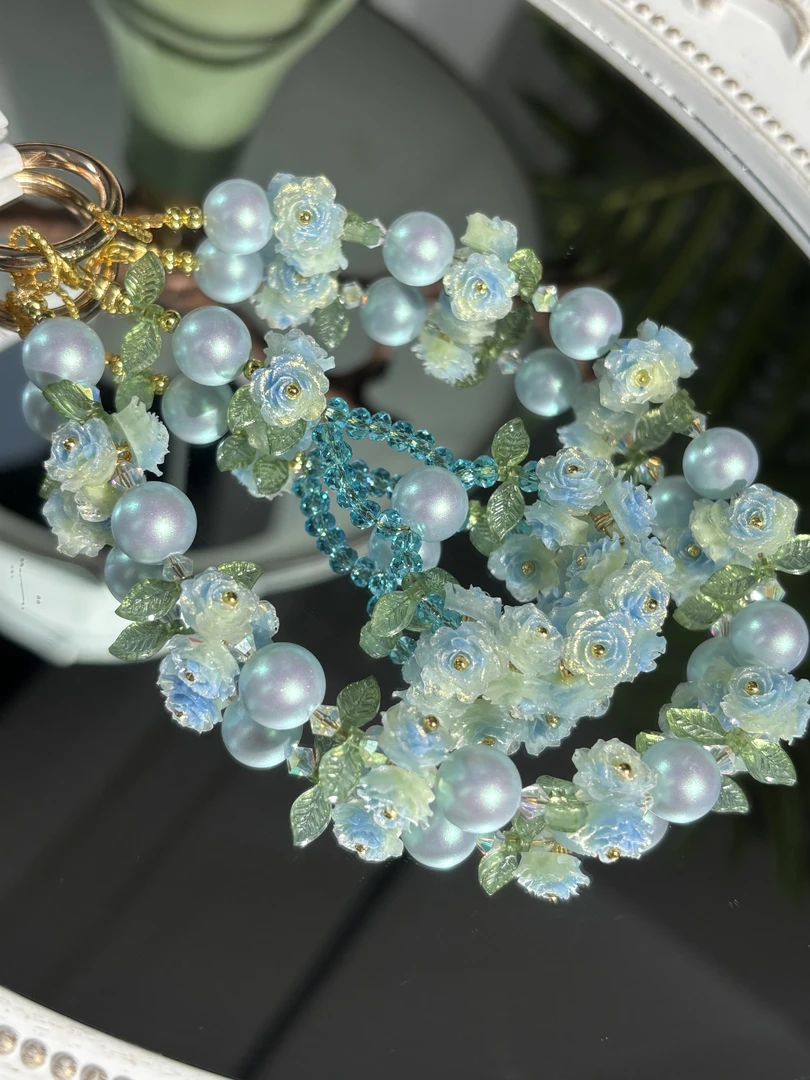 358编码蓝色之恋葫芦手机链原创手工diy手机壳饰品包包钥匙扣挂件