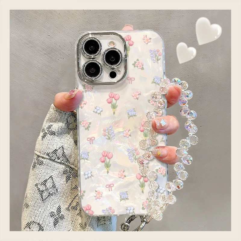 满屏碎花贝壳纹适用苹果16promax手机壳iphone15新款小米14华为ma