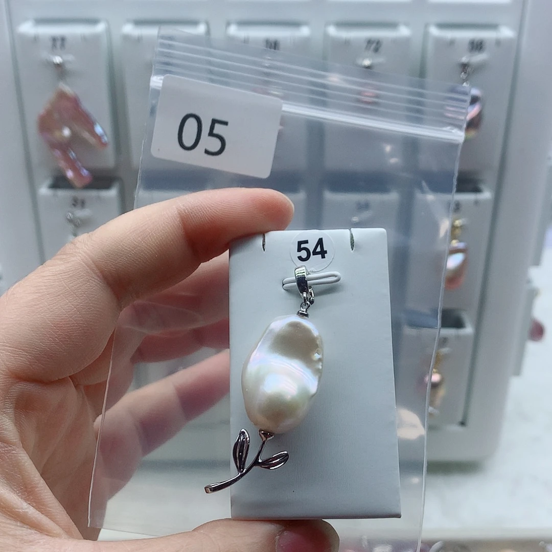 合金吊坠(不含链)淡水珍珠