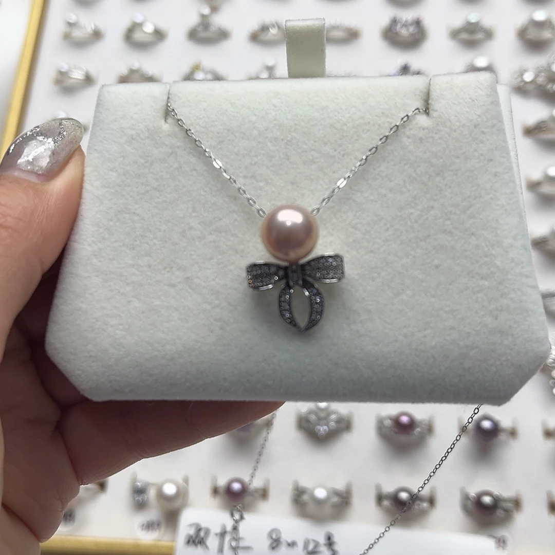 淡水珍珠银S925镶嵌套链