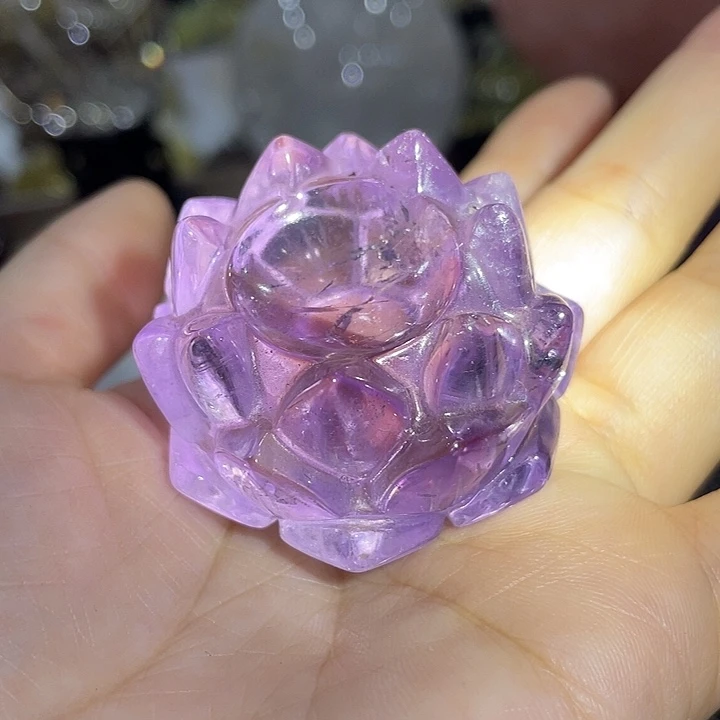 未镶嵌珠宝半成品水晶紫水晶莲花