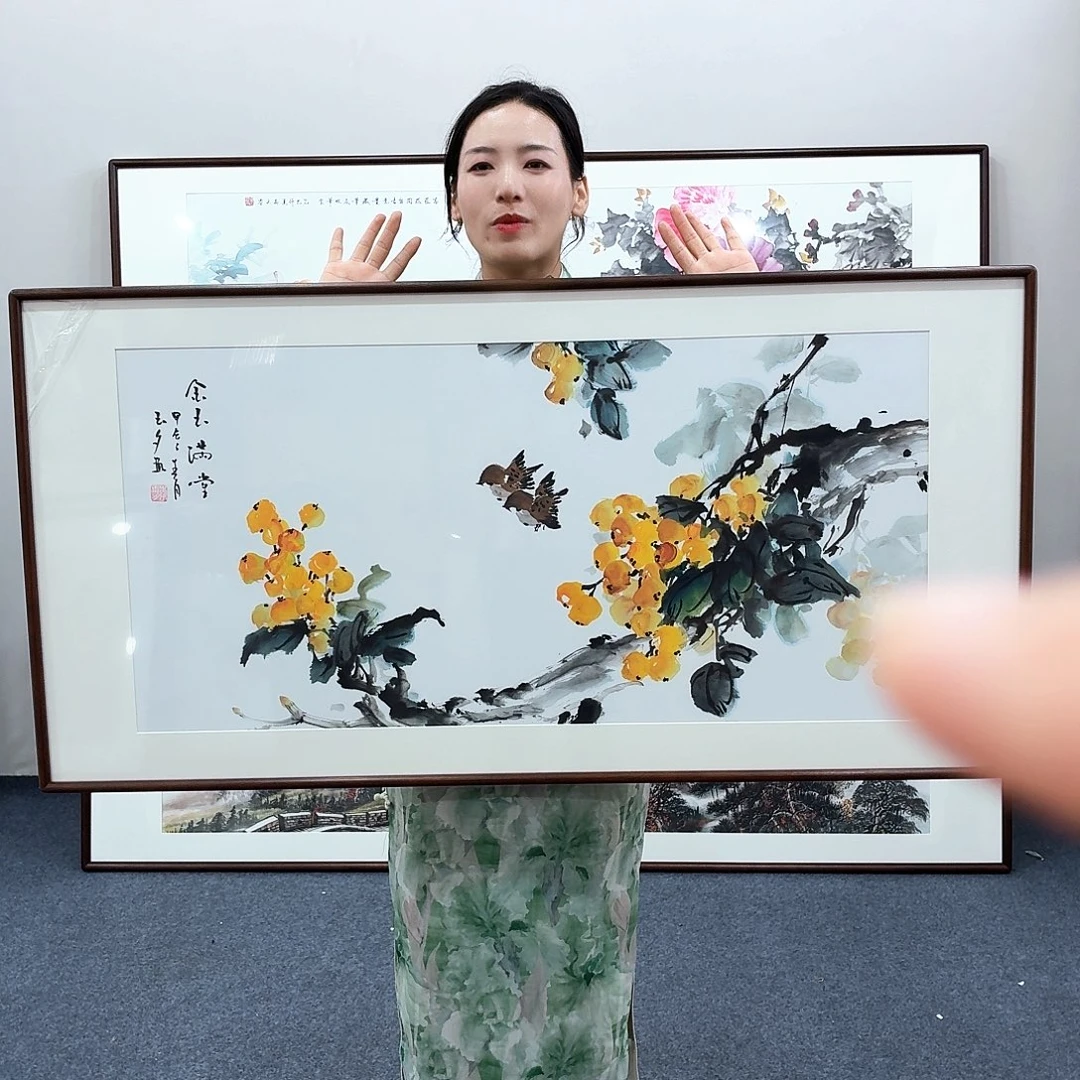 国画手绘作品120×60尺寸