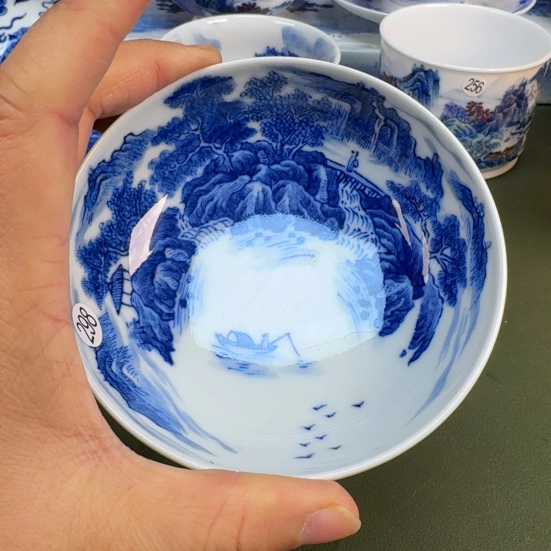 玻璃景德镇纯手绘茶具圆圆298