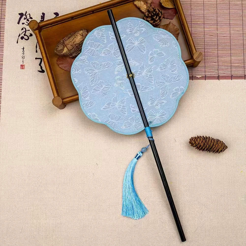 【蝴蝶】古风腰扇汉服中国风箭竹长柄可卷曲折扇古典便携挂腰扇子