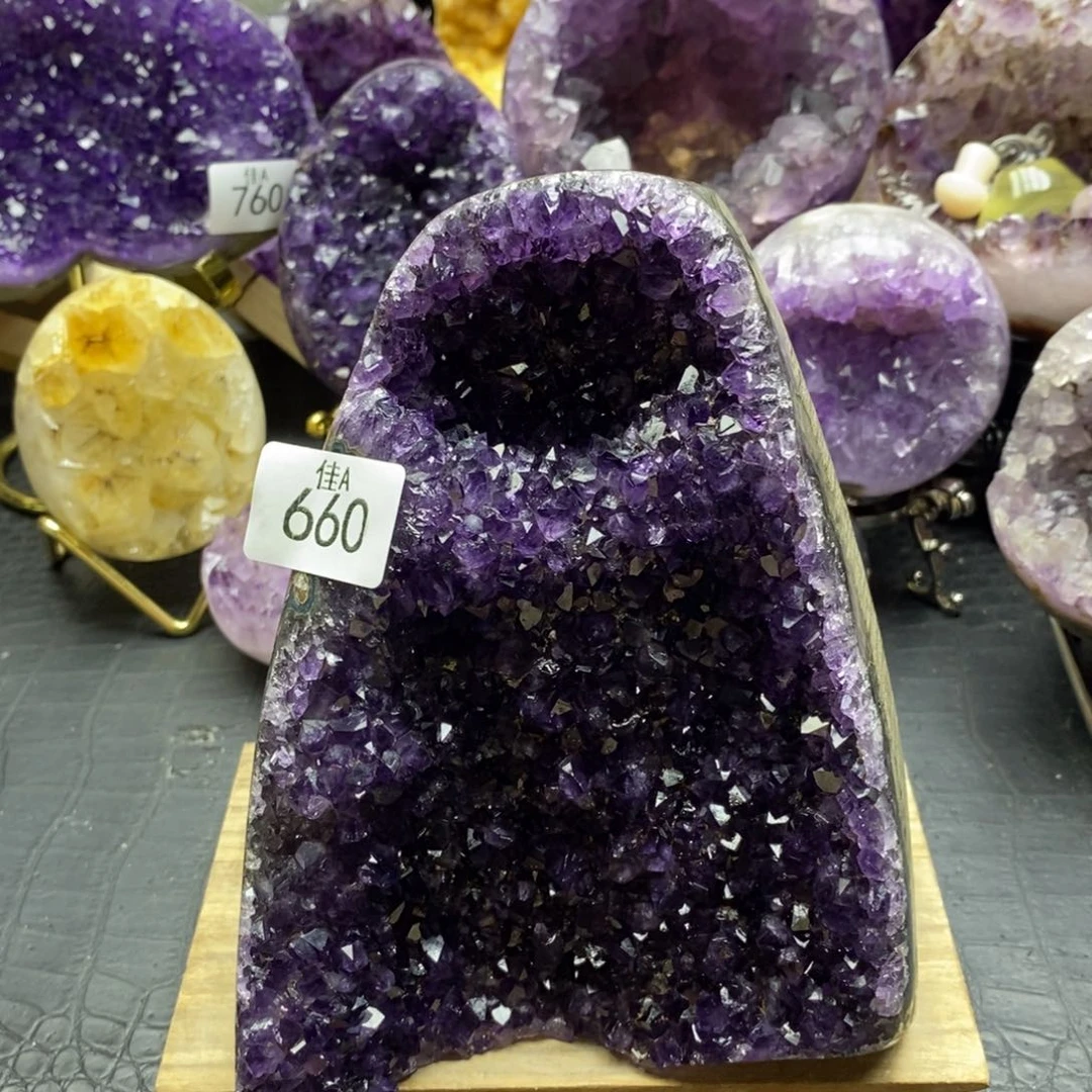 未镶嵌大型摆件（非配饰）紫晶手****w