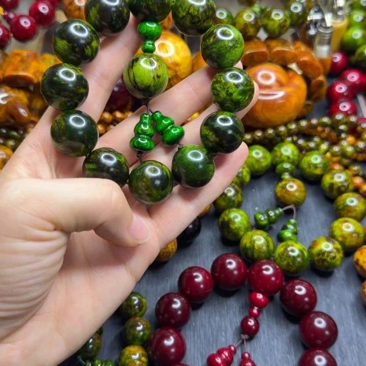 松木琥珀木文玩手串