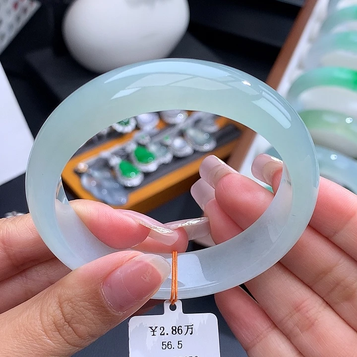 未镶嵌手镯翡翠56.5正圈冰晴水