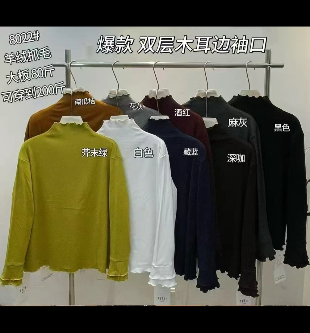 TT#8022#冬季加绒百搭打底衫
