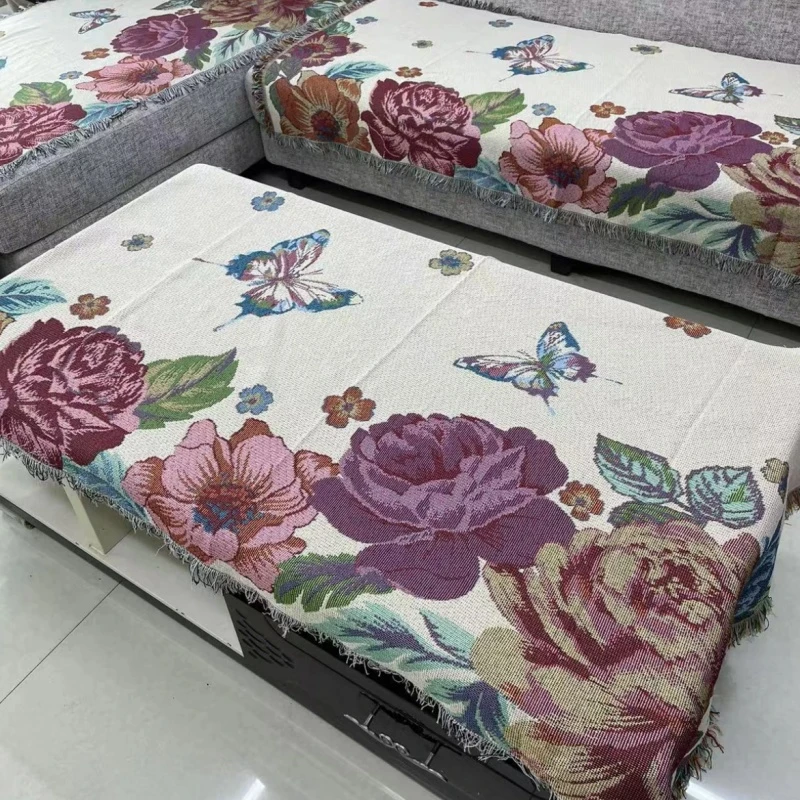 [蝶舞花间]130*180贵妃位沙发巾