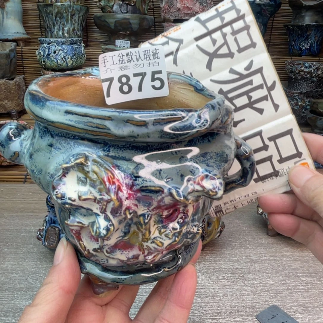 手工花盆默认瑕疵完美者勿拍