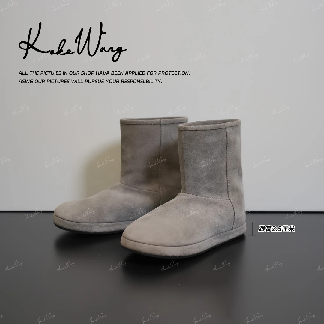 KOKO WANG秋冬新款时尚一脚蹬百搭防滑羊毛豹纹雪地靴X6985H29X03