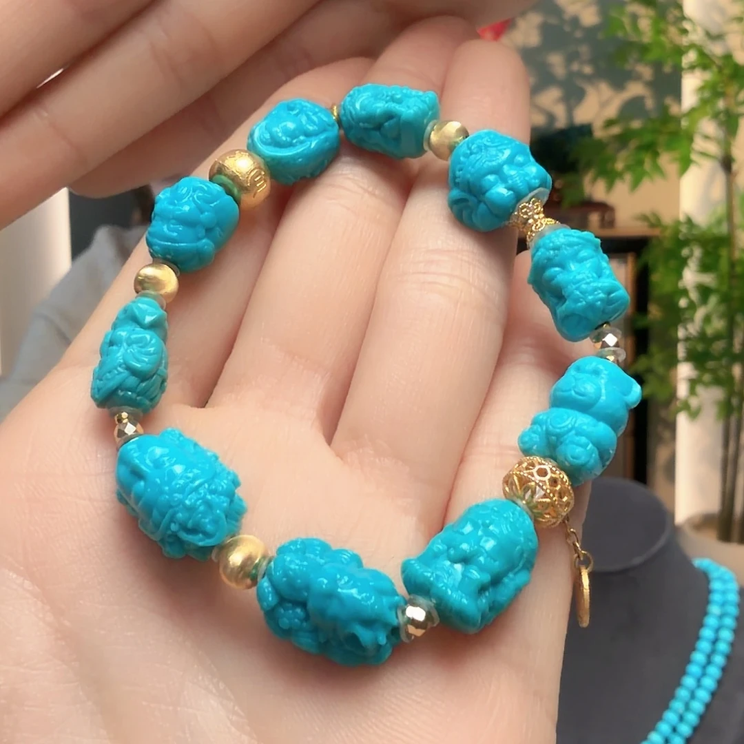 绿松石18K金镶嵌颈饰